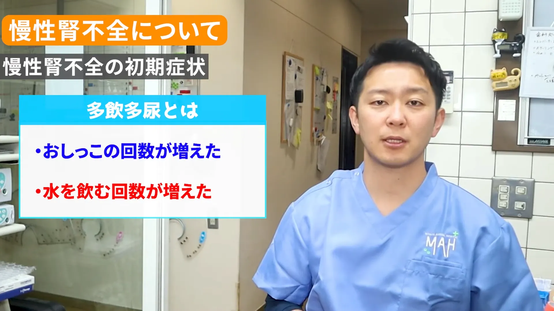 ①水をよく飲む・おしっこが増える（多飲多尿）